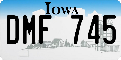 IA license plate DMF745