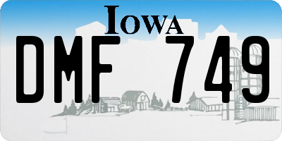 IA license plate DMF749