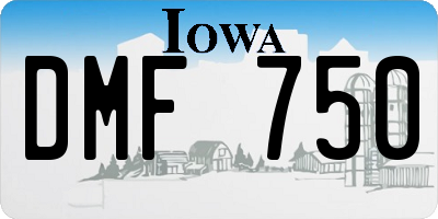 IA license plate DMF750