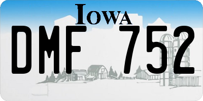 IA license plate DMF752