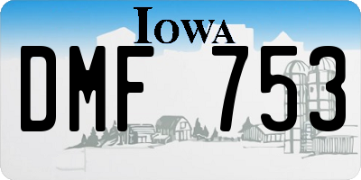 IA license plate DMF753