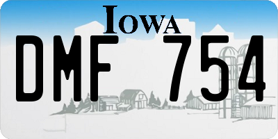 IA license plate DMF754