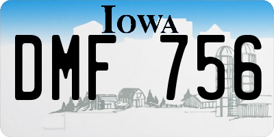 IA license plate DMF756
