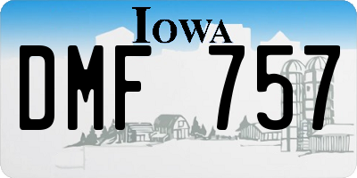 IA license plate DMF757
