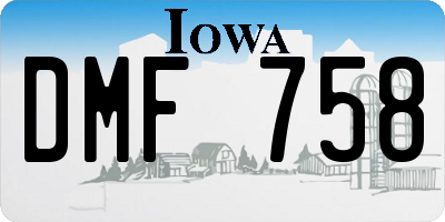 IA license plate DMF758