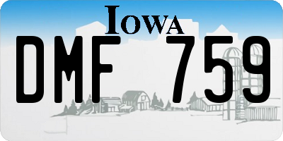 IA license plate DMF759