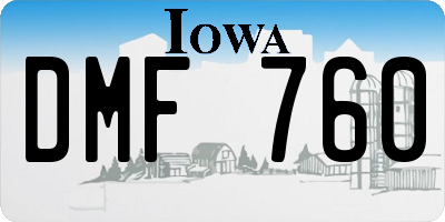 IA license plate DMF760