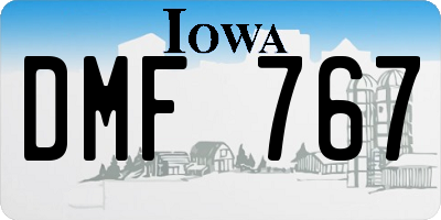 IA license plate DMF767