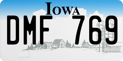 IA license plate DMF769