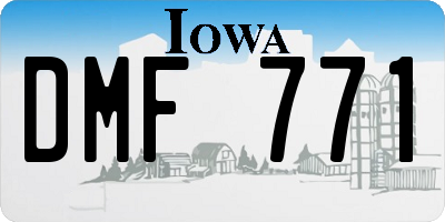 IA license plate DMF771
