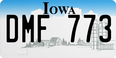 IA license plate DMF773