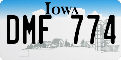 IA license plate DMF774