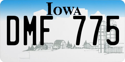IA license plate DMF775