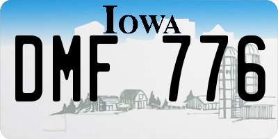 IA license plate DMF776