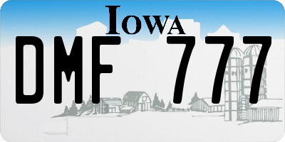 IA license plate DMF777