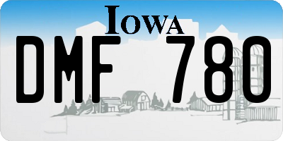 IA license plate DMF780
