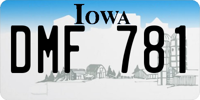 IA license plate DMF781