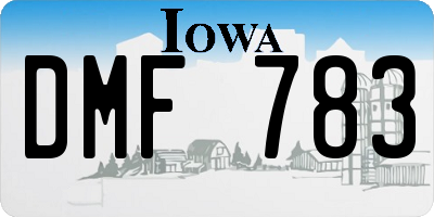 IA license plate DMF783