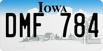 IA license plate DMF784