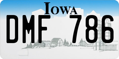 IA license plate DMF786