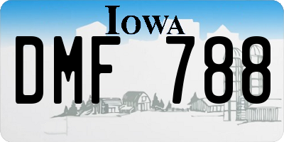 IA license plate DMF788