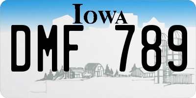 IA license plate DMF789