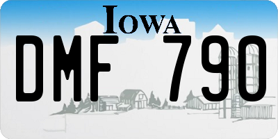 IA license plate DMF790