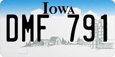 IA license plate DMF791