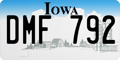 IA license plate DMF792