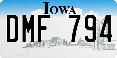 IA license plate DMF794