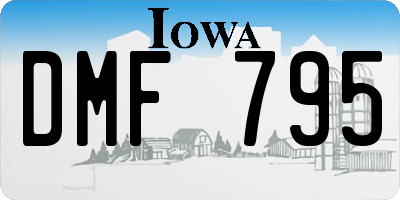 IA license plate DMF795