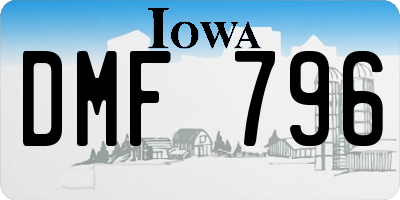 IA license plate DMF796