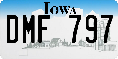 IA license plate DMF797
