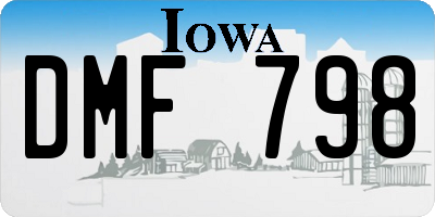 IA license plate DMF798
