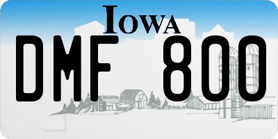IA license plate DMF800
