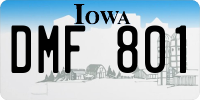 IA license plate DMF801