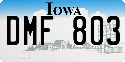 IA license plate DMF803