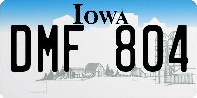 IA license plate DMF804