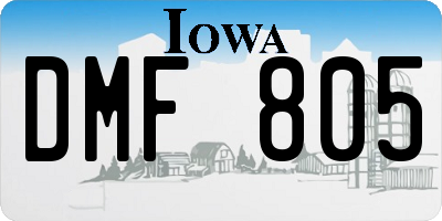 IA license plate DMF805
