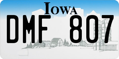 IA license plate DMF807
