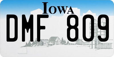 IA license plate DMF809