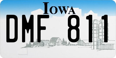 IA license plate DMF811
