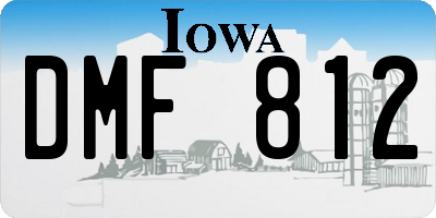 IA license plate DMF812