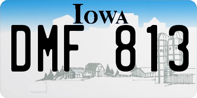 IA license plate DMF813