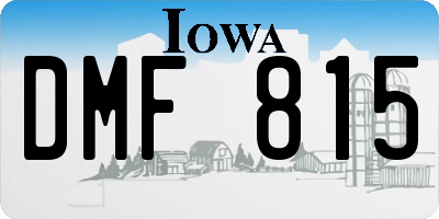 IA license plate DMF815