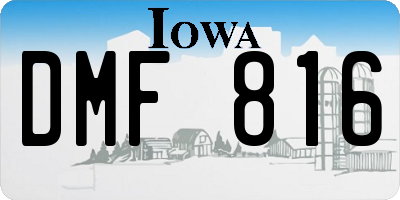 IA license plate DMF816