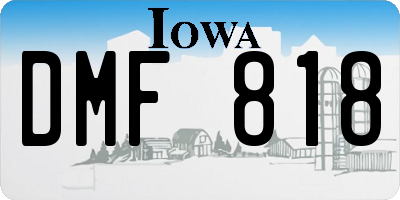 IA license plate DMF818