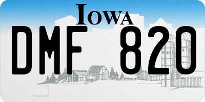 IA license plate DMF820