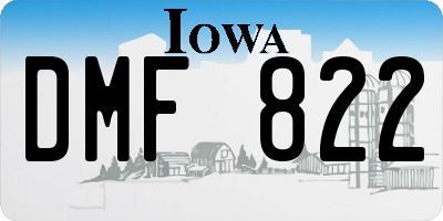 IA license plate DMF822