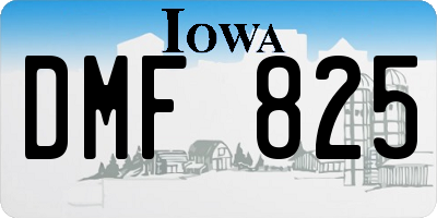 IA license plate DMF825